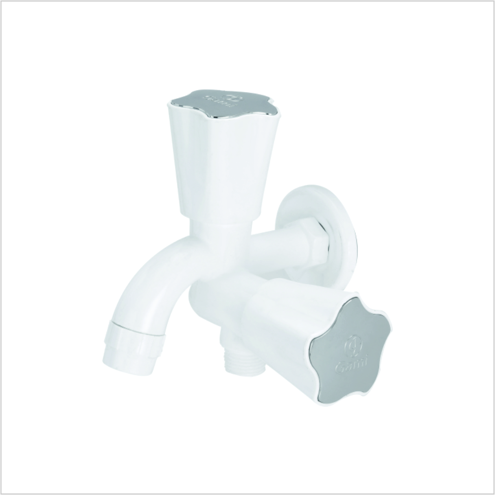2 in 1 Bib Cock with Flange